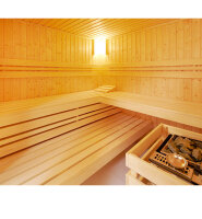 Sauna Urban 209x209x200cm mit Eckeinstieg und Fensterelement