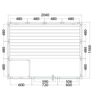 Sauna Komfort Small  208x158x204 cm