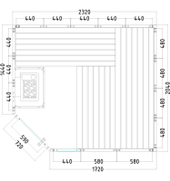 Sauna Komfort Corner Large 234x206x204cm