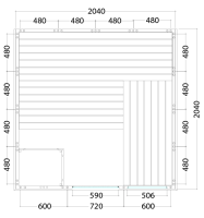Sauna Komfort Large 208x206x204cm
