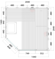 Sauna Alaska Corner Infra+ 206x206x204cm