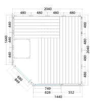Sauna Alaska Corner 206x206x204cm