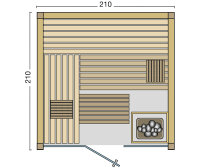 Sauna Panorama 210 Fichte - 210x210x203cm