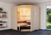 Sauna Safir Complete Fichte 214x214x203cm mit Eckeinstieg...